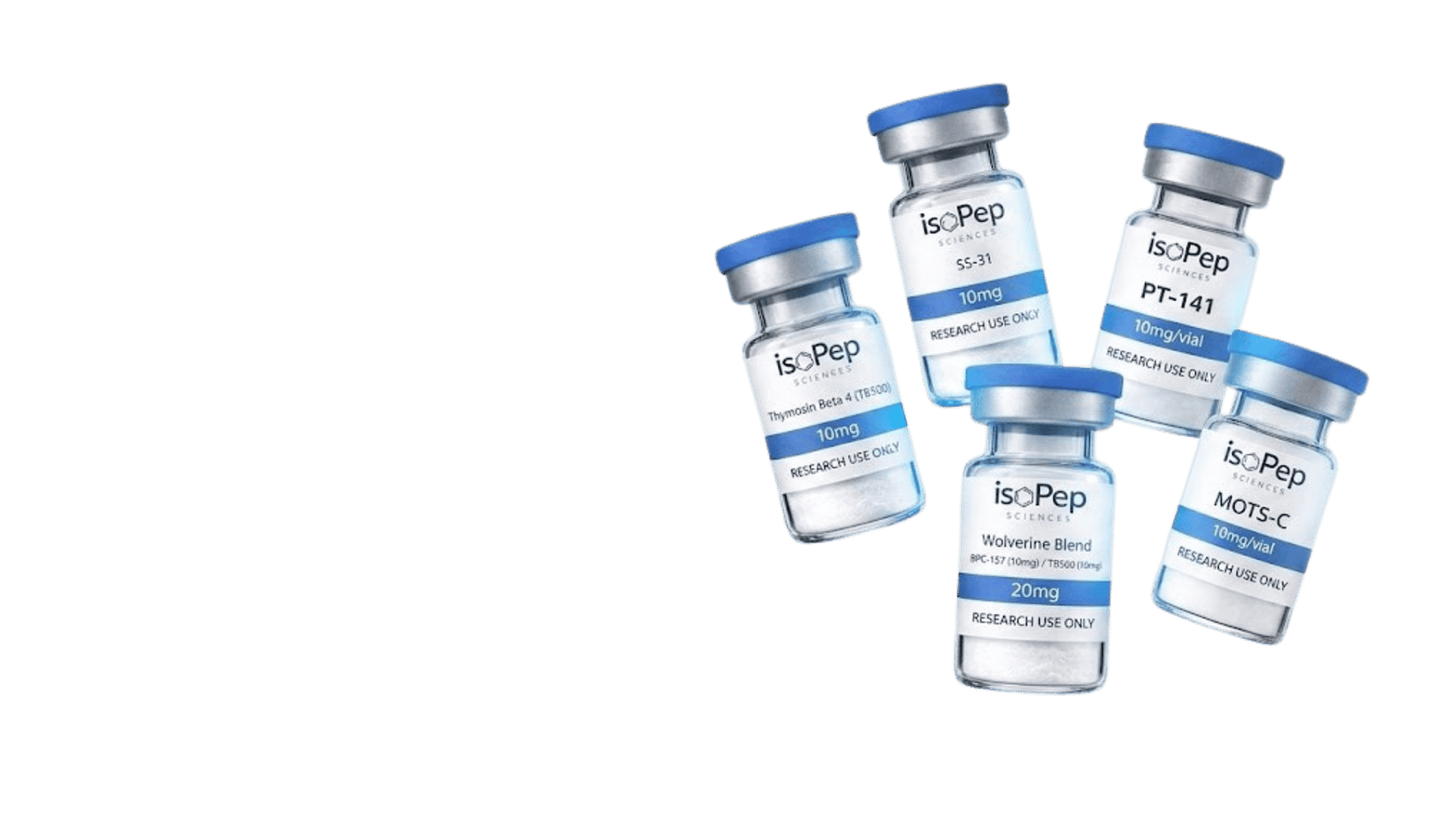 IsoPep Sciences research peptide vials with verified purity